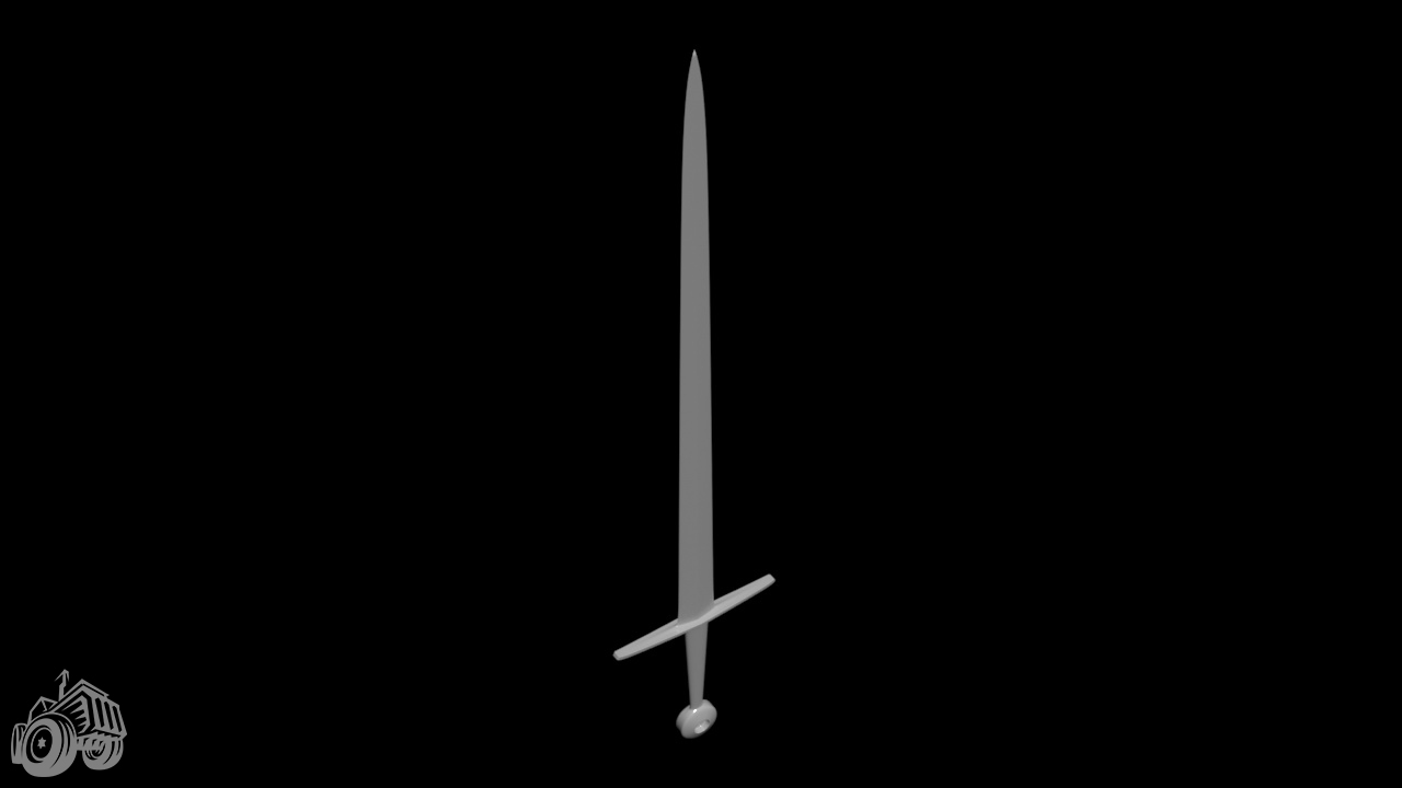 basic 3ds max render of a broadsword